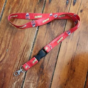 Red Bazinga Lanyard with Clip Big Bang Theory Keychain Stocking Stuffer Geek